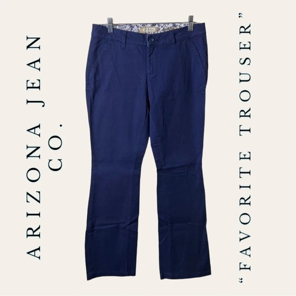 0797. Arizona JEAN CO.‎ “FAVORITE TROUSERS” NAVY BLUE IN COLOR SIZE 7 LONG - Picture 1 of 10